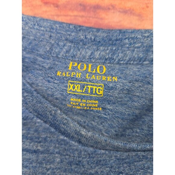Polo Ralph Lauren Mens Blue Heather Long Sleeve T-Shirt XL 100% Cotton - Picture 5 of 8
